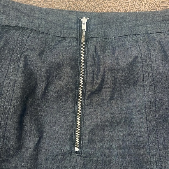 Elia Dark Gray Tailored Midi Skirt Size 42 Large Cotton Blend - Picture 8 of 9